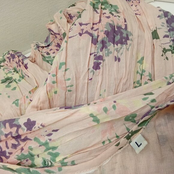 Vintage 90s 2-pc Set Floral Tank Dress & Cardigan Sweater Knit Blush Pink M/L - Picture 11 of 16